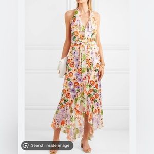 Alice + Olivia Evelia Asymmetric Floral Maxi Dress